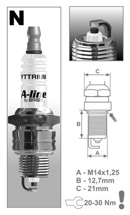 BRISK zapaľovacia sviečka A-line 18 N15YCY(0030)