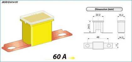 poistka jap. samec 62mm-60A/žltá/ 0472060