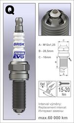 BRISK zapaľovacia sviečka Premium EVO QR15BFXC(1940)