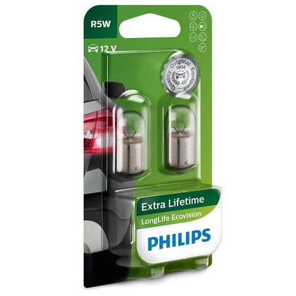 Philips 12V R5W 5W BA15s LongerLife EcoVision - blister 2ks